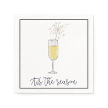 Nya år Party Champagne Sparkler Black Gräns