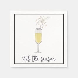 Nya år Party Champagne Sparkler Black Gräns Pappersservett