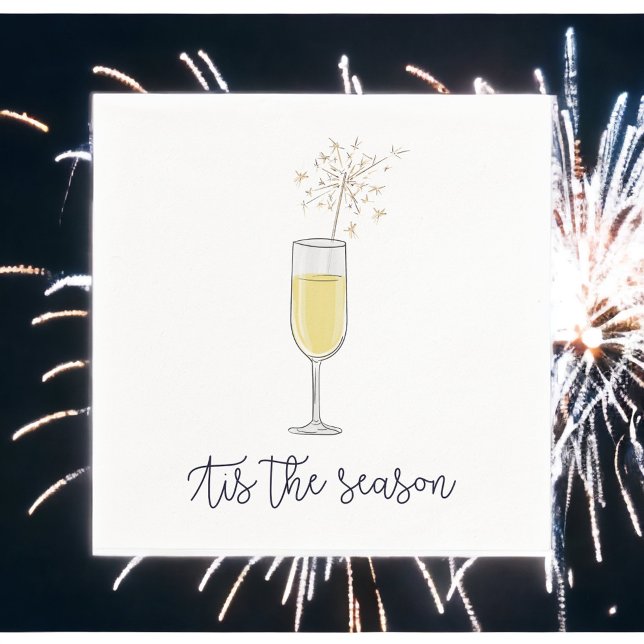 Nya år Party Champagne Sparkler Pappersservett (Skapare uppladdad)