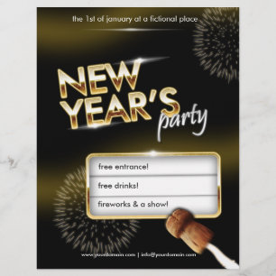 Nya år party-flygare - fullt anpassade reklamblad