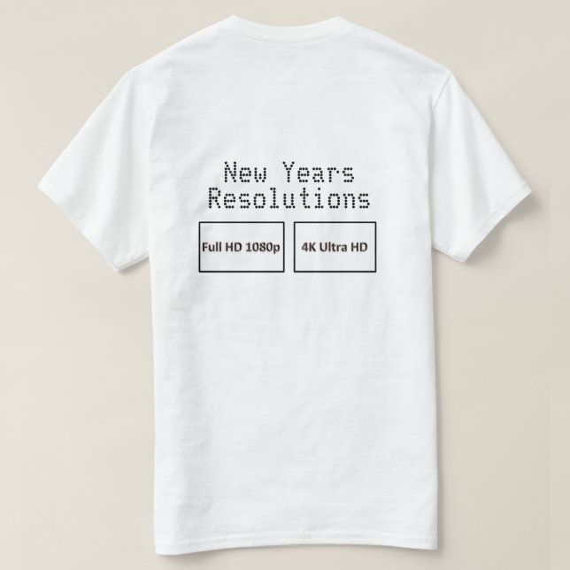 Nya år sidupplösningar HD 2 T-shirt (Design baksida)