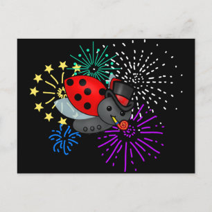 Nya åren Ladybug Vykort