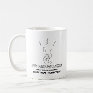 Nya årens resolutioner om goda avsikter kaffemugg
