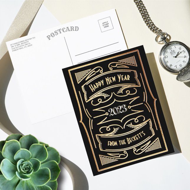 Nya året 1920 års Satsby Typography Helg Vykort (Skapare uppladdad)