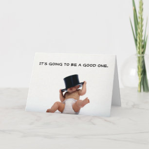 Nya året baby med inbjudan till Top hat