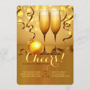 Nya året Champagne Toast-inbjudan Inbjudningar
