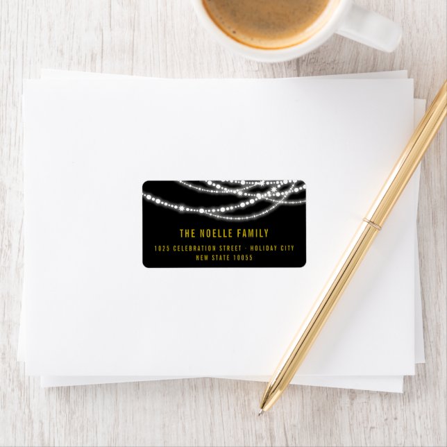 Nya året Cheers Sparkling Ljus Snyggt Adress Adressetikett (Insitu)