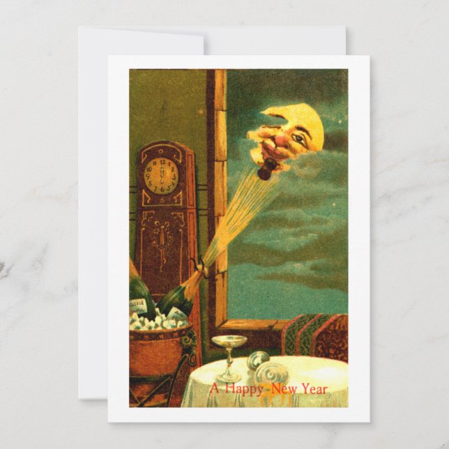 Nya året för champagne 1908 julkort (Framsida)