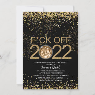 Nya året`Kväll Party Guld och Svarta Personligen Inbjudningar