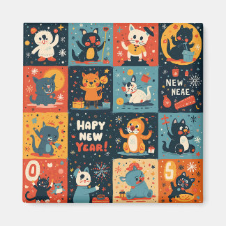 Nya året mönster Magnet