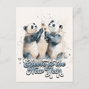 Nya året Pandas Vykort