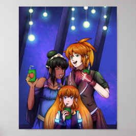 Nya året Party i rymden Poster