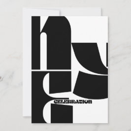 Nya året Party i Svartvit Retro Inbjudningar