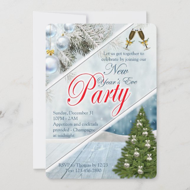 Nya året Party Inbjudningar (Framsida)