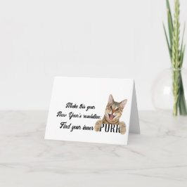 Nya året Tabby katt Kort