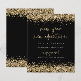 Nya årets Förlovning för det svarta Guld Glitter