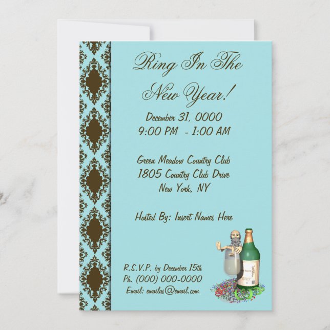 Nya årets gruppinbjudningar inbjudningar (Framsida)