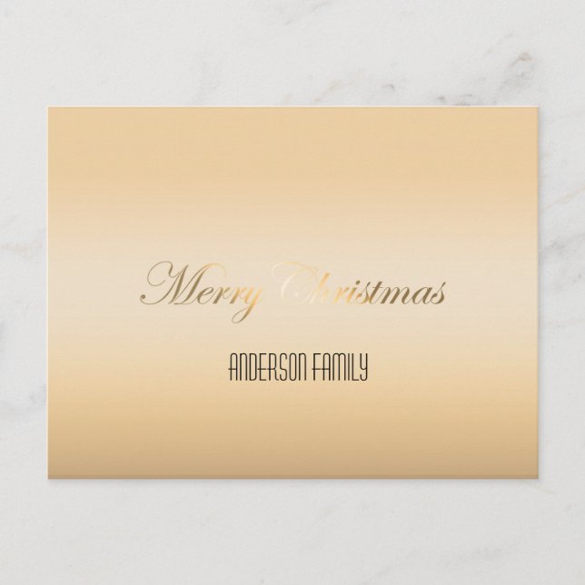 Nya årets helgdagar - gyllene elegant vykort (Framsida)