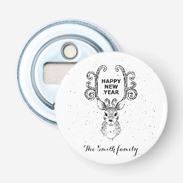 Nya årets magiska svarta och vita renar flasköppnare