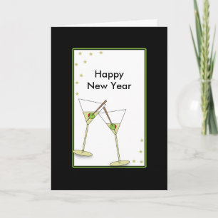 Nya årets Martini-glas, Gott nytt år Helgkort