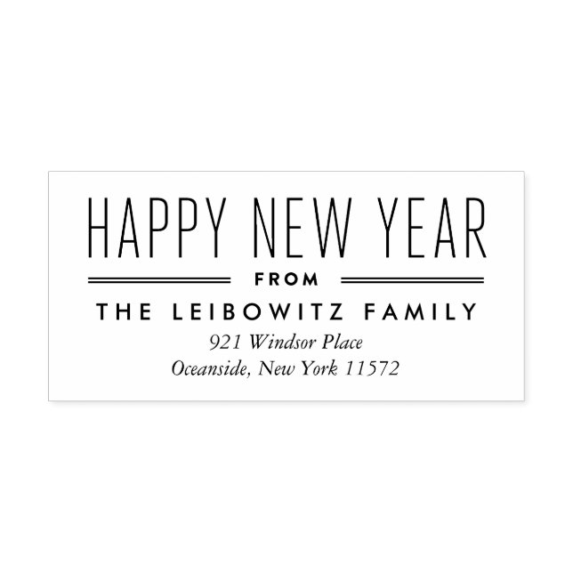 Nya årets moderna Returadress Frimärke Stämpel (Tryck)