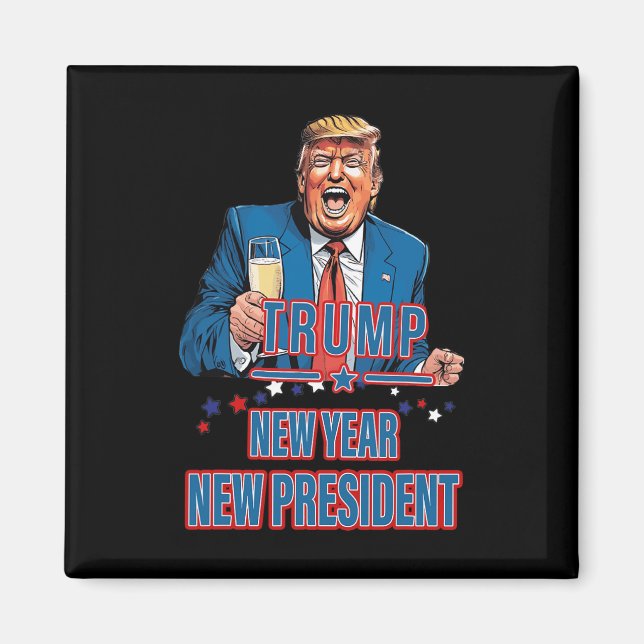 Nya årets nye president, nye president, trump 2025 magnet (Framsidan)