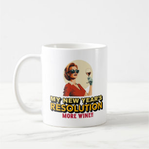 Nya årets resolution - Mer Vin - Kaffemugg
