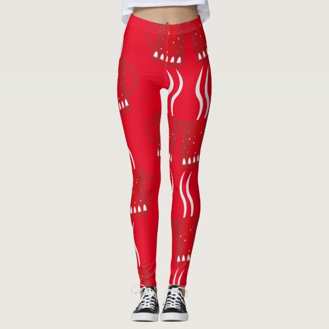Nya årets rött skinn leggings (Framsida)