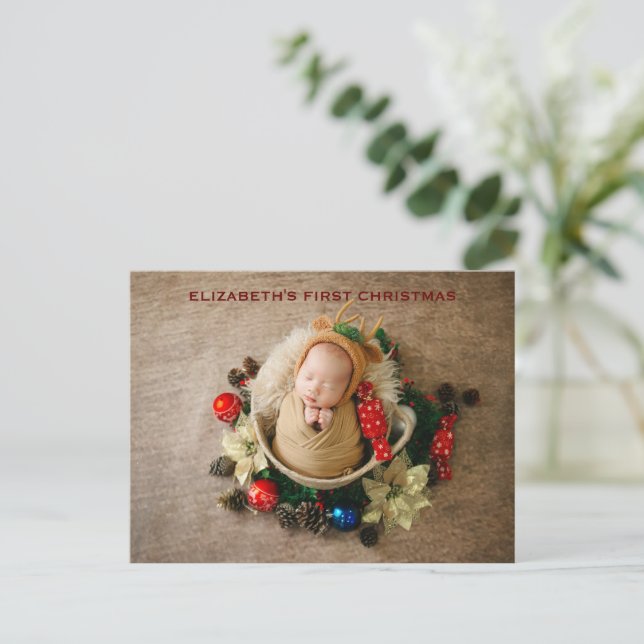 Nya årets vykort med bild i baby (Stående Fram)