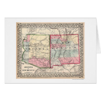 Nya Arizona - mexico karta 1867 Hälsningskort