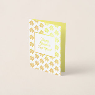 Nya årskort i lycklig folierat kort