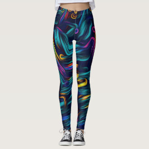 Nya årstidsbaserade Abstrakter - färgstarka design Leggings