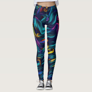 Nya årstidsbaserade Abstrakter - färgstarka design Leggings
