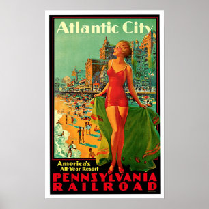 Nya Atlantic City - jerseyflickavintage resor Poster