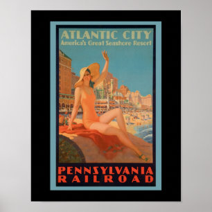 Nya Atlantic City - jerseyvintage resoraffisch Poster