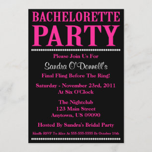 Nya Bachelorette partyinbjudan (shock Inbjudningar