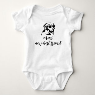Nya bästa vän Personlig Hund Baby Gift med Namn T Shirt