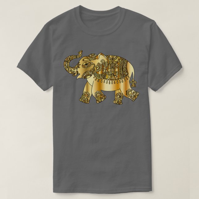 Nya begynnelser Golden Elephant Design T Shirt (Design framsida)