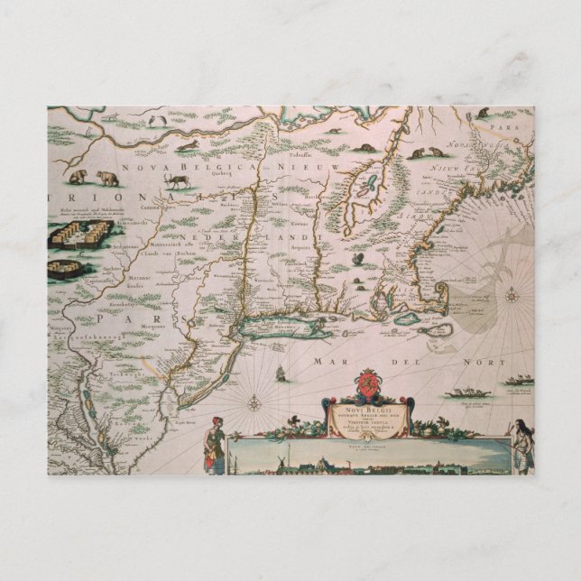 Nya Belgien, plansch från 'Atlas Contractus' c.167 Vykort (Framsida)