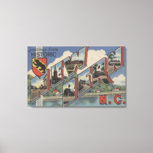Nya Bern, North Carolina - stora brevplatser Canvastryck