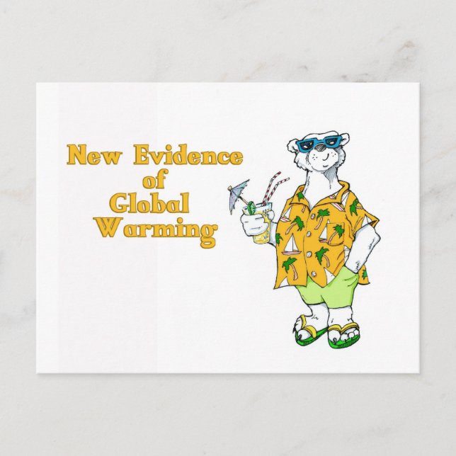 Nya bevis på global uppvärmning vykort (Framsida)
