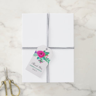 Nya Blommigtar Märkre för bröllopsfavoriter Presentetikett