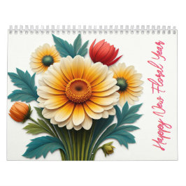 Nya Blommigten lycklig år Kalender