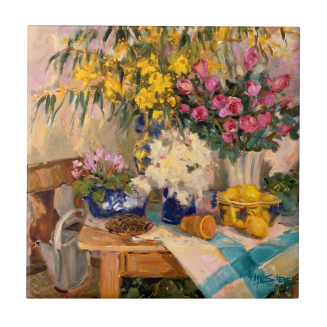 Nya blommor II Kakelplatta (Framsidan)