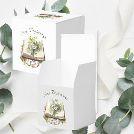 Nya början Blommigten Öppna Bok Bröllop Presentaskar