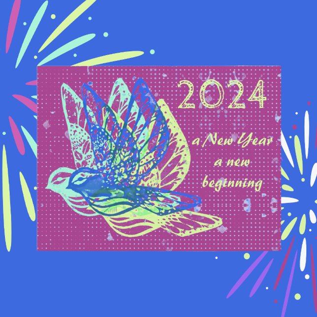 Nya Början Duvor och Fred Gott Nytt År Vykort (Skapare uppladdad)