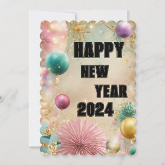 "Nya början: Ett Glatt nytt år för er!" Julkort