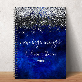 Nya början kunglig blå falsk glitter stor