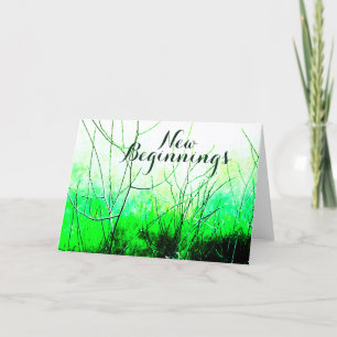 "Nya början" Shades of Grönt Blommigt Design Kort