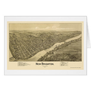 Nya Brighton, panorama- karta för PA - 1901 Hälsningskort